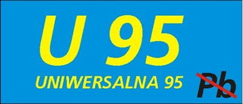 Znak uniwersalna 95 na płycie PCV (829-22)