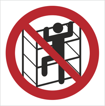 Znak Zakaz wchodzenia na regał na płycie PCV (627)