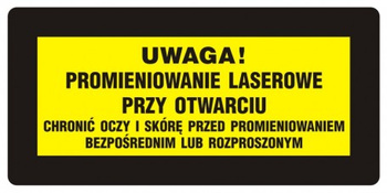 Znak Uwaga! Chronić oczy i skórę przed promieniowaniem bezpośrednim i rozproszonym na Folii Samoprzylepnej (KB017)