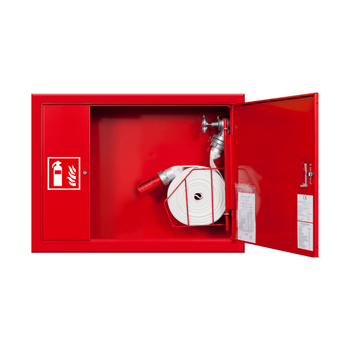 Hydrant wewnętrzny wnękowy uniwersalny DN52 (wąż w koszu) z miejscem na gaśnicę - SUPRON