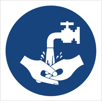 Znak nakaz umycia rąk na Folii Samoprzylepnej (411)