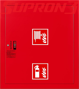 Hydrant wewnętrzny 25 z wężem półsztywnym 20m FIT z miejscem na gaśnice pod zwijadłem - WNĘKOWY gł. 160mm SUPRON