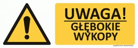 Znak Uwaga! Głębokie wykopy (T301)