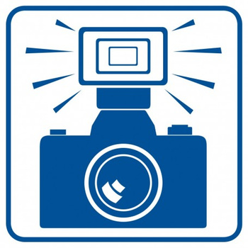 Znak tu można używać lamp błyskowych na Folii Samoprzylepnej (RA083)