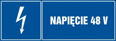 Znak Napięcie 48V na Folii Samoprzylepnej (HH025)
