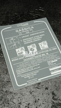 Etykieta serwisowa oryginalna do gaśnicy proszkowej GP6x ABC Boxmet