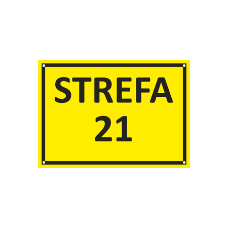 Znak strefa zagrożenia wybuchem - STREFA 21 z polipropylenu kanalikowego (TN406)