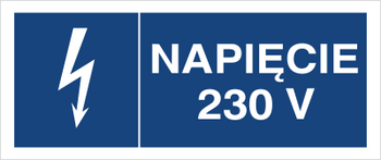 Znak Napięcie 230V na płycie PCV (530-14b)