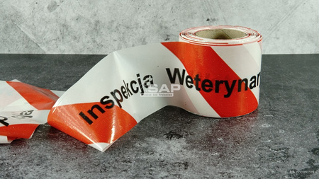 Taśma ostrzegawcza INSPEKCJA WETERYNARYJNA 80mm/100 m
