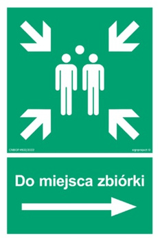 Znak Do miejsca zbiórki w prawo (AC042) Signproject