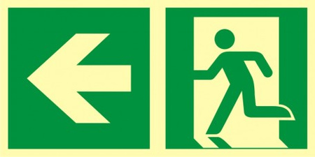 Znak kierunek do wyjścia ewakuacyjnego - w lewo (AE092) Signproject