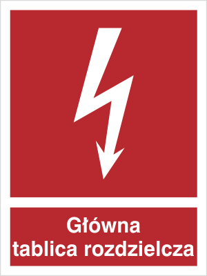 Znak główna tablica rozdzielcza na Folii Świecącej (219-02)