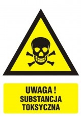 Znak ostrzeżenie przed substancjami toksycznymi na płycie PCV (JA 009)