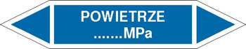 Tabliczka na rurociągi Powietrze... MPa znak na Folii Samoprzylepnej (R-PO08)