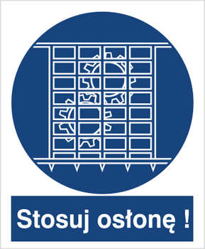 Znak nakaz stosowania osłony na płycie PCV (414)