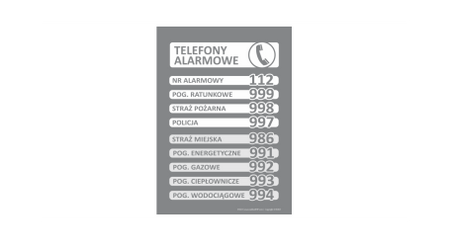 Znak Telefony alarmowe (IN023)
