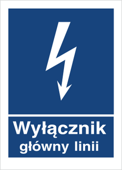 Znak główny wyłącznik linii na Folii Samoprzylepnej (530-02)