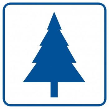 Znak Drzewa iglaste na płycie PCV (RA093)