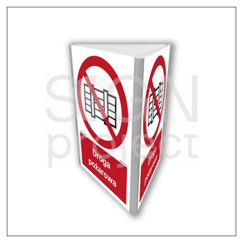 Znak BB801 Nie zastawiać - droga pożarowa świecący (3D dościenny)