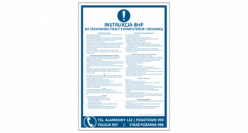 Instrukcja BHP na stanowisku pracy z komputerem i drukarką (IN010)
