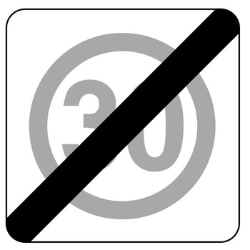 Znak zakazu METALOWY (B44) Koniec ograniczenia do 30km/h