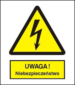 Znak uwaga niebezpieczeństwo na Folii Samoprzylepnej (307-01)