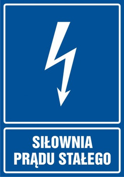 Znak Siłownia prądu stałego na Folii Samoprzylepnej (HG044)