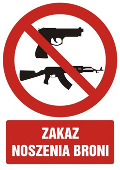 Znak zakaz noszenia broni na płycie PCV (GC042)