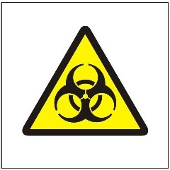Znak ostrzeżenie przed skażeniem biologicznym na płycie PCV (316)