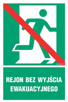 Znak rejon bez wyjścia ewakuacyjnego (AC027) Signproject
