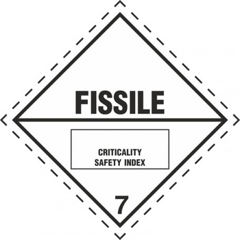 Znak materiały promieniotwórcze. Materiał rozszczepialny klasy 7 na Folii Samoprzylepnej (MB124)