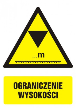 Znak ograniczenie wysokości na płycie PCV (GF020)