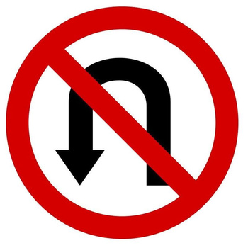 Znak zakazu METALOWY (B23) Zakaz zawracania