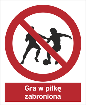 Znak zakaz gry w piłkę na płycie PCV (600)