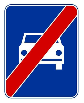 Znak informacyjny METALOWY Koniec drogi ekspresowej (D8)