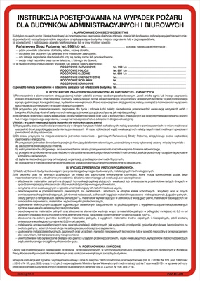 Instrukcja postępowania na wypadek pożaru dla budynków administracyjnych i biurowych (222 XO-09)
