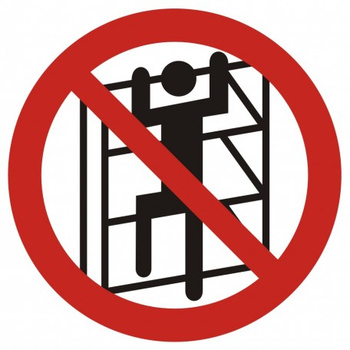 Znak zakaz wchodzenia na regały na Folii Samoprzylepnej (GB032)