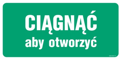 Znak ciągnąć, aby otworzyć (AC031) Signproject