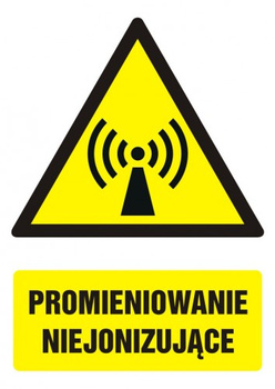 Znak Promieniowanie niejonizujące na płycie PCV (GF027)