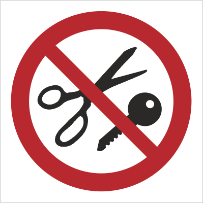 Znak Zakaz wstępu z przedmiotami metalowymi na płycie PCV (622)