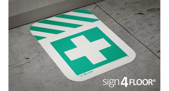 Znak podłogowy Apteczka z polem odkładczym (E003-F)