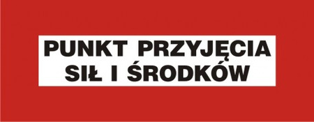 Znak Punkt przyjęcia sił i środków na płycie PCV (BC129)