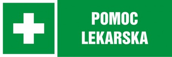 Znak Pomoc lekarska na Folii Samoprzylepnej (NA102)
