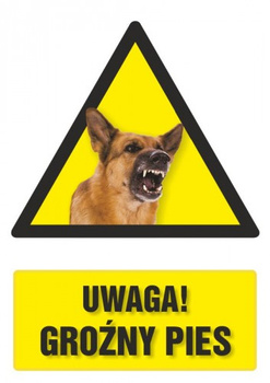 Znak Uwaga! Groźny Pies (PC201)