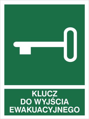 Znak klucz do wyjścia ewakuacyjnego (117-01) Techem