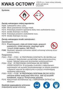 Znak Kwas octowy (LC005)