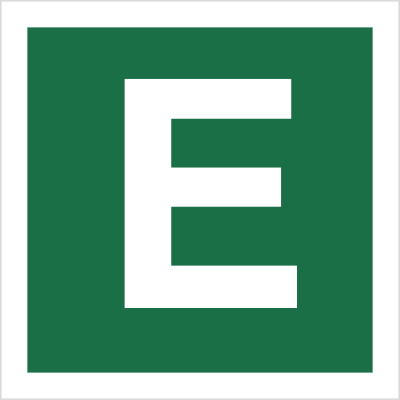 Znak stacja ewakuacyjna E (120-27) Techem
