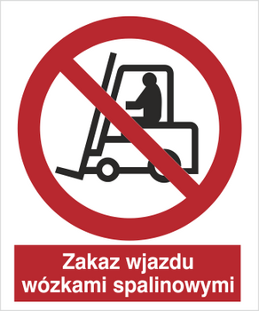 Znak zakaz wjazdu wózkami spalinowymi na Folii Samoprzylepnej (604-04)