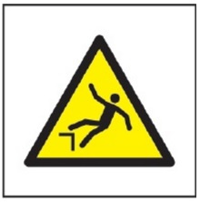 Znak ostrzeżenie przed spadnięciem (upadkiem) na Folii Samoprzylepnej (W08) (ISO 7010)
