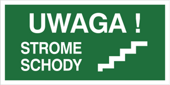 Znak uwaga strome schody (156-01) Techem